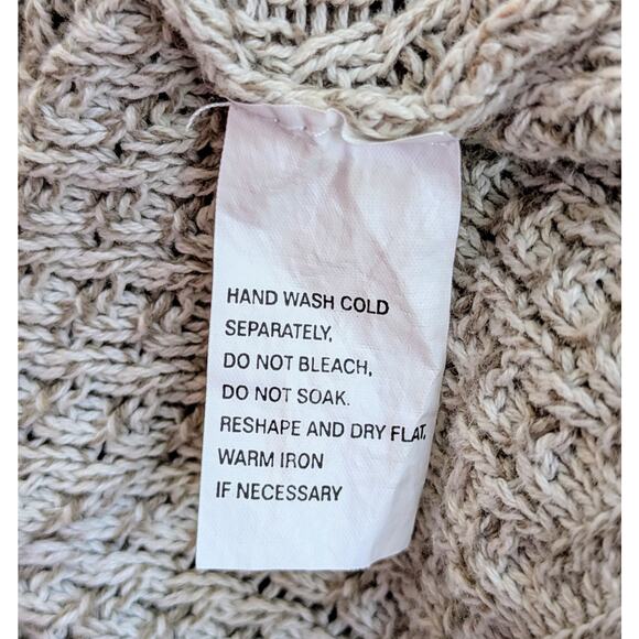 Eight Eight Eight Tunic Sweater Medium Beige Cotton Marled Mixed Knit Clean Girl - Picture 10 of 11